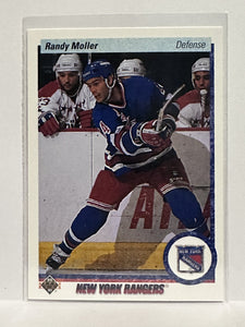 #418 Randy Moller New York Rangers 90-91 Upper Deck Hockey Card