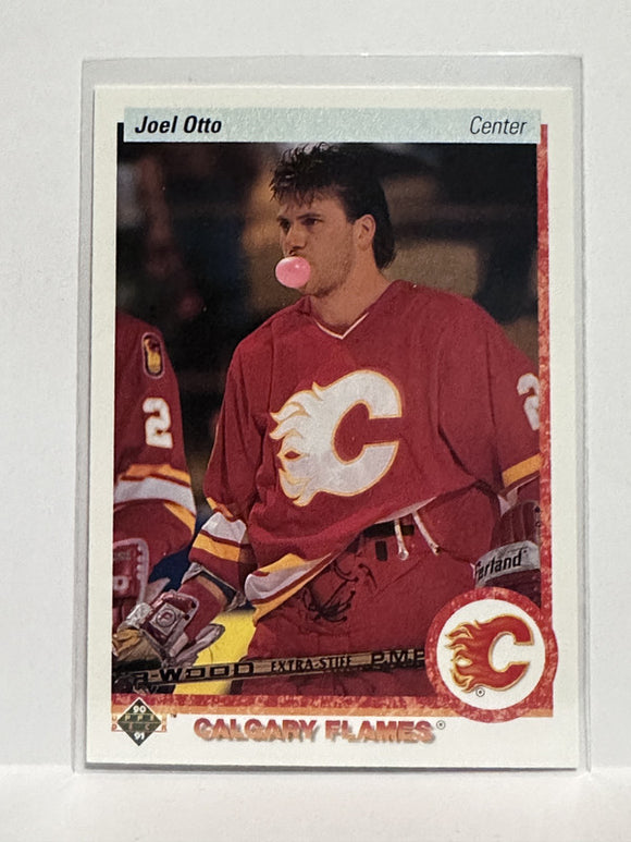 #141 Joel Otto Calgary Flames 90-91 Upper Deck Hockey Card