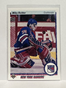 #32 Mike Richter New York Rangers 90-91 Upper Deck Hockey Card