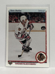 #422 Chris Chelios Chicago Blackhawks 90-91 Upper Deck Hockey Card