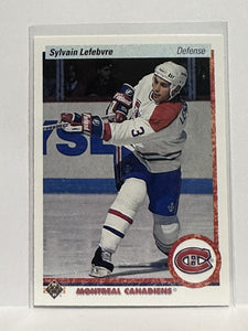 #421 Sylvain Lefebvre Montreal Canadiens 90-91 Upper Deck Hockey Card