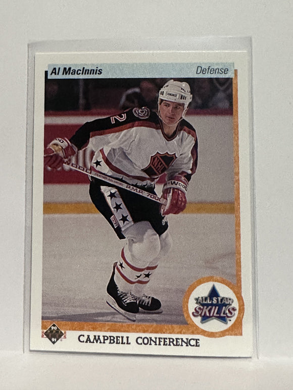 #497 Al MacInnis All Star Skills Calgary Flames 90-91 Upper Deck Hockey Card