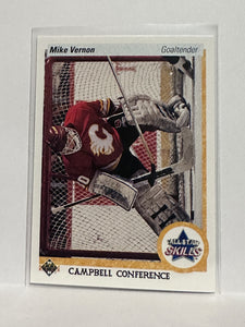 #495 Mike Vernon All Star Skills Calgary Flames 90-91 Upper Deck Hockey Card