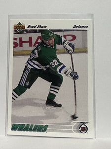 #297 Brad Shaw Hartford Whalers 91-92 Upper Deck Hockey Card