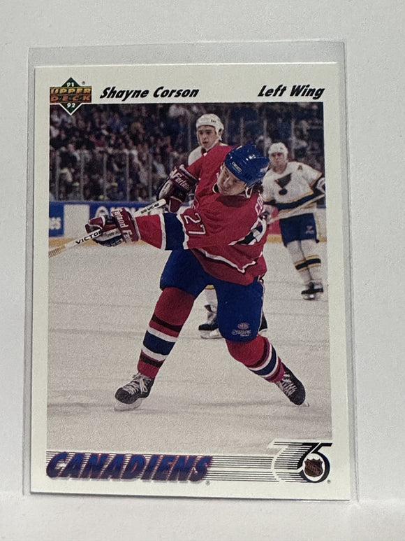 #282 Shayne Corson Montreal Canadiens 91-92 Upper Deck Hockey Card