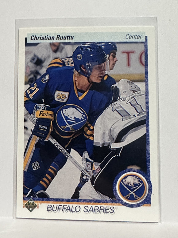 #170 Christian Ruuttu Buffalo Sabres 90-91 Upper Deck Hockey Card