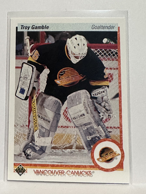 #434 Troy Gamble Vancouver Canucks 90-91 Upper Deck Hockey Card