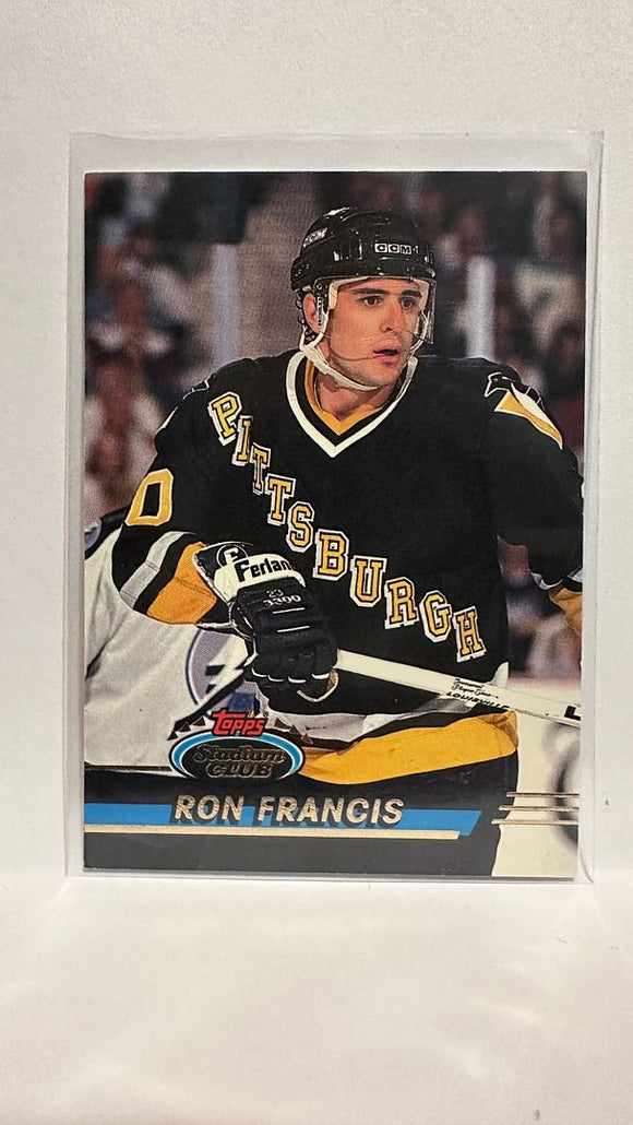 #385 Ron Francis Pittsburgh Penguins 93-94 Topps Stadium Club Hockey Card