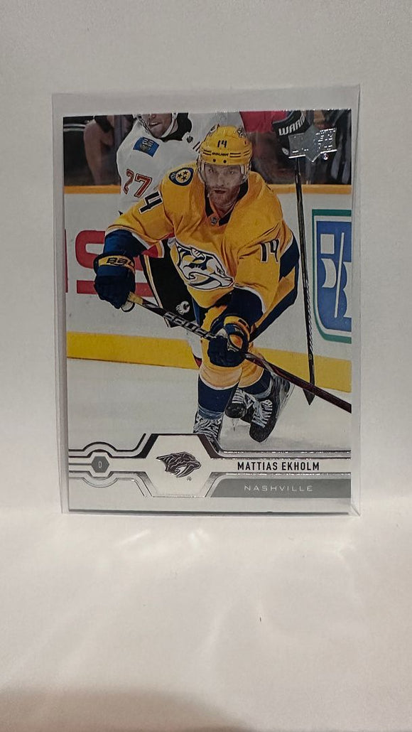 #141 Mattias Ekholm Nashville Predators 19-20 Upper Deck Series 1 Hockey Card