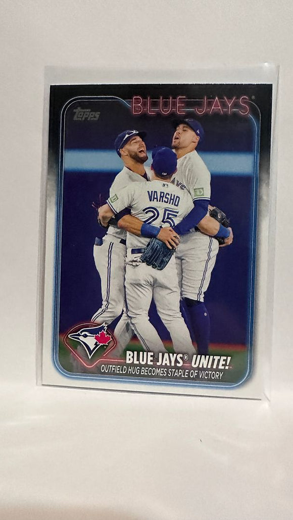 #167 Blue Jays Unite Toronto Maple Leafs 2024 Topps Baseball Card