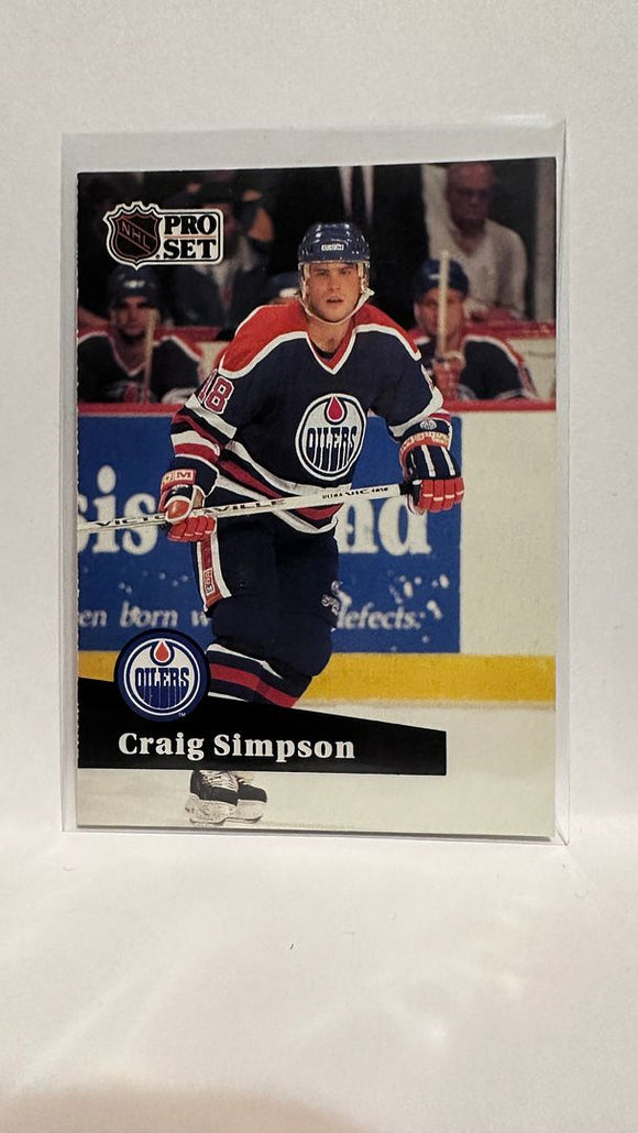 #69 Craig Simpson Edmonton Oilers 91-92 Pro Set Hockey Card