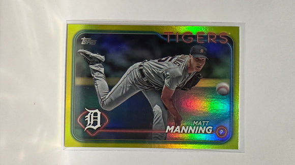 #277 Matt Manning Gold Foil Detroit Tigers 2024 Topps Baseball Card