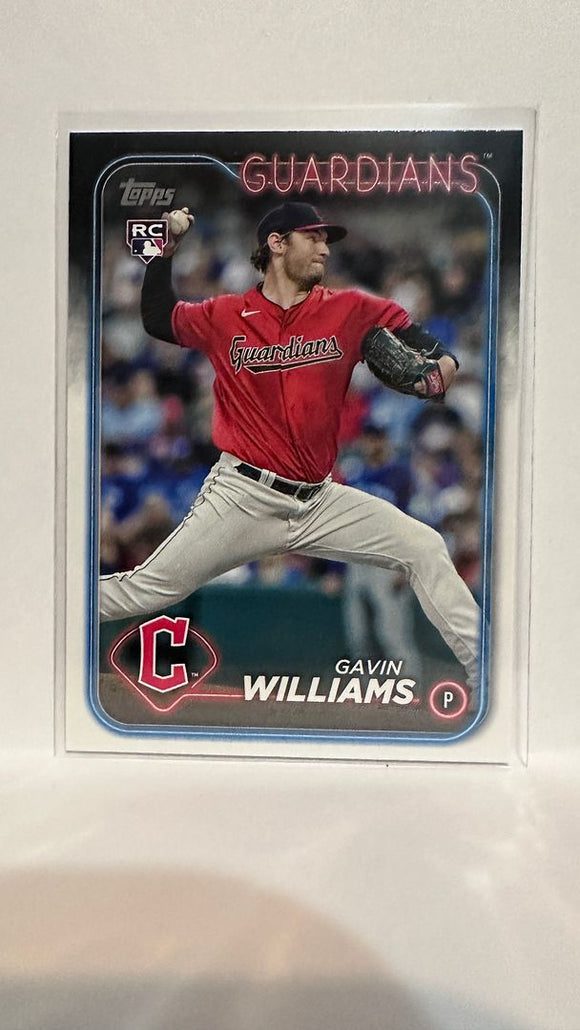 #242 Gavin Williams Rookie Cleveland Guardians 2024 Topps Baseball Card