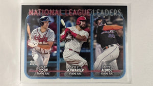 #260 Olson Schwarber Alonso  Home Runs Leaders 2024 Topps Baseball Card