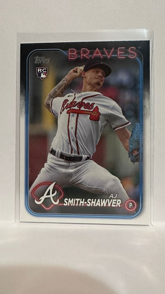 #117 AJ Smith-Shawver Rookie Atlanta Braves 2024 Topps Baseball Card