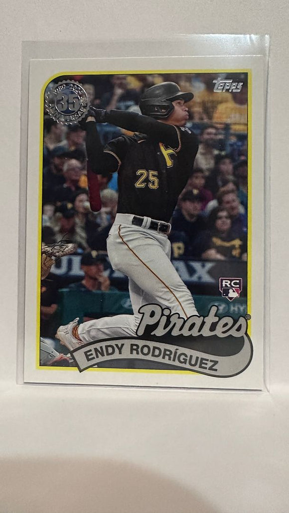 #89B-79 Endy Rodriguez 35th Rookie Pittsburgh Pirates 2024 Topps Baseball Card