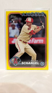 #53 Nolan Schanuel Rookie Yellow Los Angeles Angels 2024 Topps Baseball Card