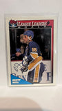 #190 Brett Hull Goal Scoring Leaders St Louis Blues 91-92 Topps Hockey Card