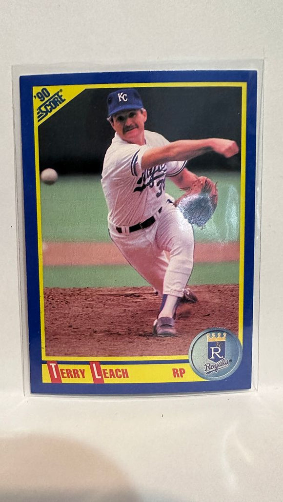 #502 Terry Leach Kansas City Royals 1990 Score Baseball Card