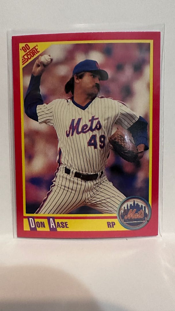 #377 Don Aase New York Mets 1990 Score Baseball Card