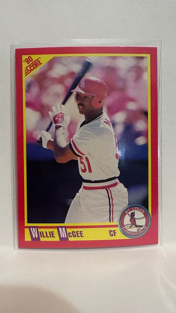 #374 Willie McGee St Louis Cardinals 1990 Score Baseball Card