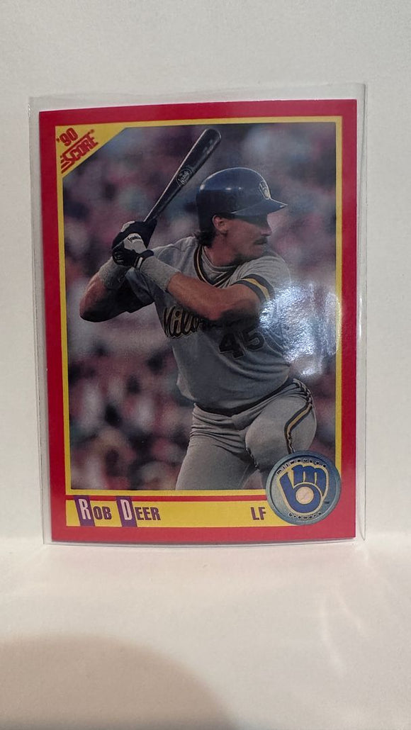 #390 Rob Deer Milwaukee Brewers 1990 Score Baseball Card