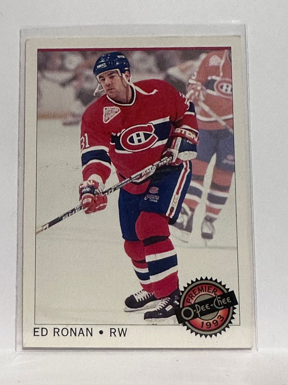 #41 Ed Ronan Montreal Canadiens 92-93 O-Pee-Chee Premier Hockey Card