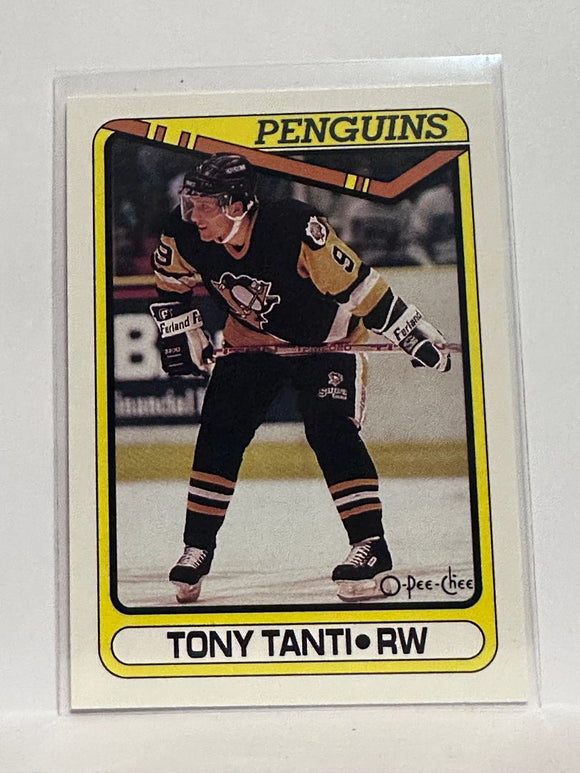 #157 Tony Tanti Pittsburgh Penguins 90-91 O-Pee-Chee   Hockey Card