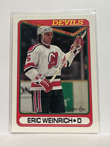 #416 Eric Weinrich New Jersey Devils 90-91 O-Pee-Chee Hockey Card