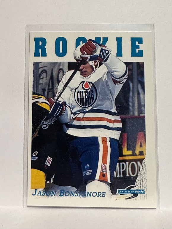 #308 Jason Bonsignore Edmonton Oilers 95-96 Score Hockey Card