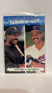 #AS7 Barry Bonds Juan Gonzalez All Star Scratch Off 1993 Upper Deck Baseball Card