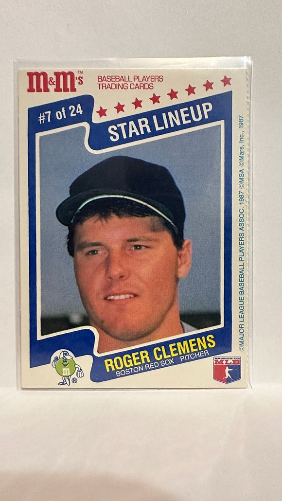 #7 of 24 Roger Clemens Boston Red Sox 1987 M&M's Baseball Card