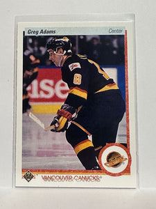 #342 Greg Adams Vancouver Canucks 90-91 Upper Deck Hockey Card