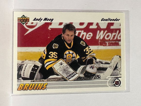 #147 Andy Moog Boston Bruins 91-92 Upper Deck Hockey Card