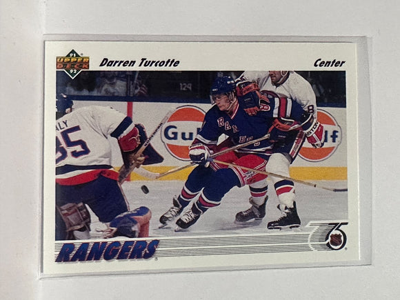 #155 Darren Turcotte New York Rangers 91-92 Upper Deck Hockey Card