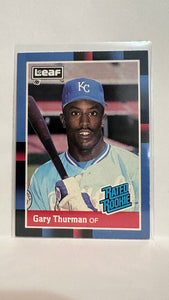 #44 Gary Thurman Jr Rated Rookie Kansas City Royals 1988 Leaf Baseball Card