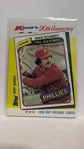 #39 Mike Schmidt 20th Anniversary 1980 MVP Kmart Philadelphia Phillies 1982 Topps Baseball Card