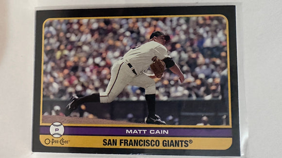 #40 Matt Cain San Francisco Giants 2009 O-Pee-Chee Baseball Card