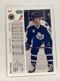 #212 Mike Foligno Toronto Maple Leafs 91-92 Upper Deck Hockey Card