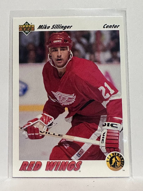 #457 Mike Sillinger Star Rookie Detroit Red Wings 91-92 Upper Deck Hockey Card