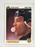 #447 Jamie Leach Star Rookie Pittsburgh Penguins 91-92 Upper Deck Hockey Card