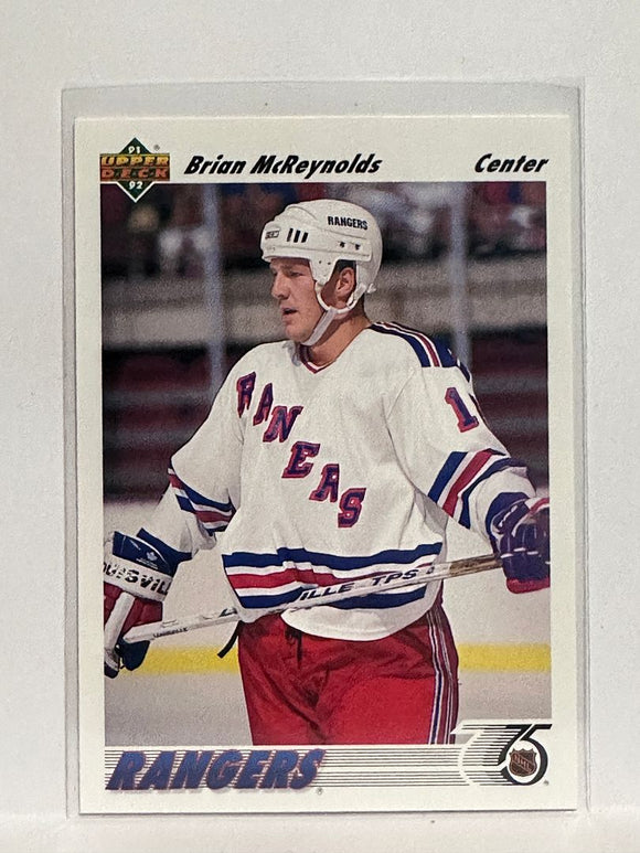 #434 Brian McReynolds New York Rangers 91-92 Upper Deck Hockey Card