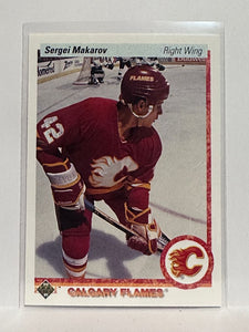 #123 Sergei Makarov Calgary Flames 90-91 Upper Deck Hockey Card