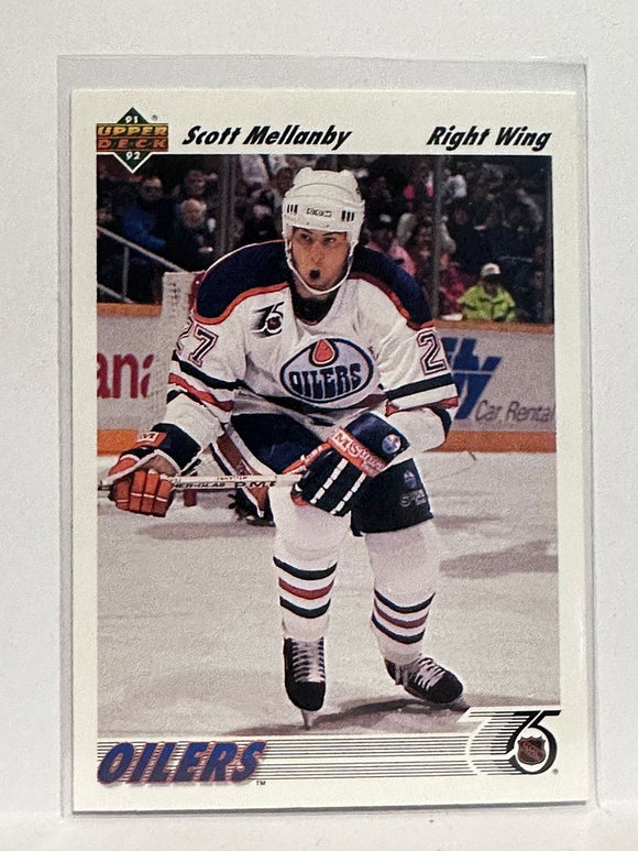 #542 Scott Mellanby Edmonton Oilers 91-92 Upper Deck Hockey Card