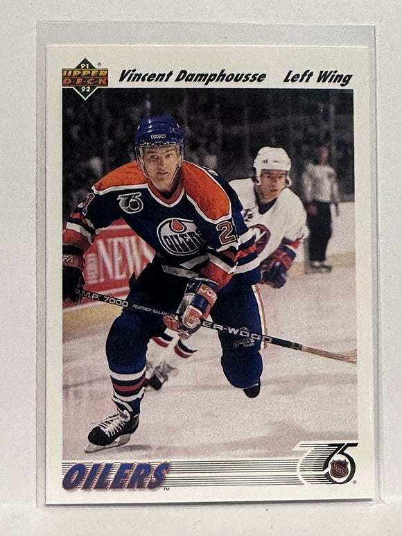 #535 Vincent Damphousse Edmonton Oilers 91-92 Upper Deck Hockey Card