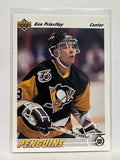 #525 Ken Priestlay Pittsburgh Penguins 91-92 Upper Deck Hockey Card