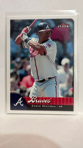 #305 Edgar Renteria Atlanta Braves 2007 Fleer Baseball Card