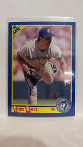 #491 David Wells Toronto Blue Jays 1990 Score Baseball Card