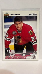 #416 Stu Grimson Chicago Blackhawks 91-92 Upper Deck Hockey Card