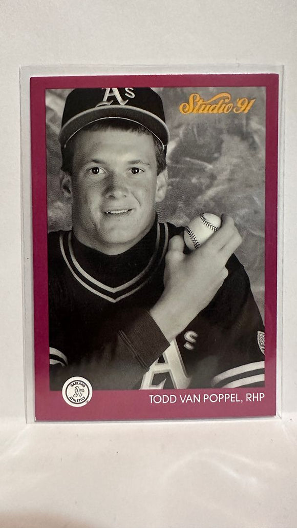 #109 Todd Van Poppel Oakland Athletics 1991 Studio Baseball Card